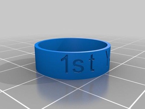 1º ano do anel anéis personalizado 3d print model - Mito3D