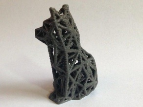 wireframe fox animals low poly 3d print model - Mito3D