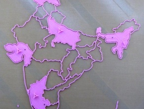la india mapa de rompecabezas especialmente impedidos visuales los niños puzzles el aprendizaje 3d print model - Mito3D