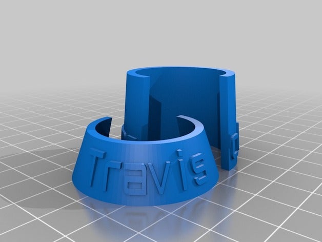 ciencia de los polímeros, travis personalizable botella etiqueta nombre organización personalizado 3D print model - Mito3D