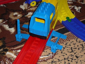 tren de cabeza duplo compatible hizo mi hijo la construcción juguetes 3d print model - Mito3D
