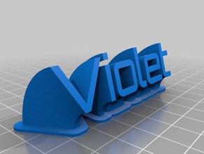violet sweeping name plate office customized 3d print model - Mito3D