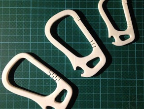 ultimate carabiner 10 art tools 3dprintable bottle opener design keyring survival 3d print model - Mito3D