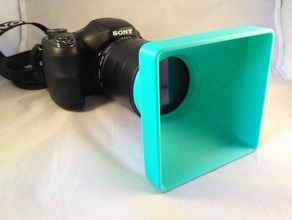 square Kamera sun lens cap Generika design dslr 3d print model - Mito3D