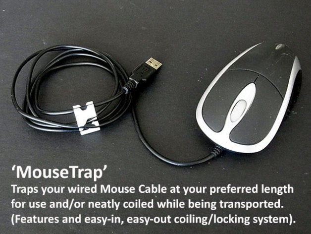 mousetrap computer accessory cable clever designer device easy print gadget handy holder imac laptop office organisation simple storage tool transport unique useful 3D print model - Mito3D