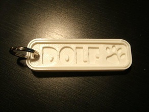 dolf dog key chain signs logos 3d print model - Mito3D