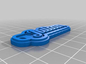 julian name tag keychain keychains customized 3d print model - Mito3D