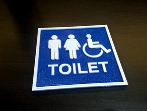 servizi igienici scudo bagno uomini toilette wcs donne womens 3d print model - Mito3D