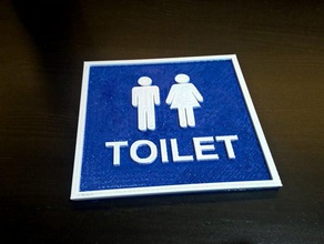 toilet shield bathroom info men text wcs women 3d print model - Mito3D