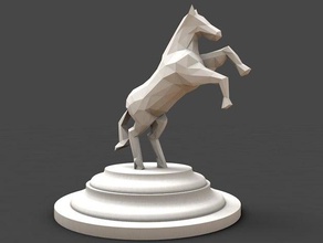 cheval low poly style animaux caballo 3d print model - Mito3D