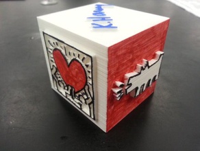 keith haring cubo art l'arte di strada 3d print model - Mito3D