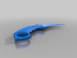 karambit csgo knife repaired+no jimping+float props counter strike 3d print model - Mito3D