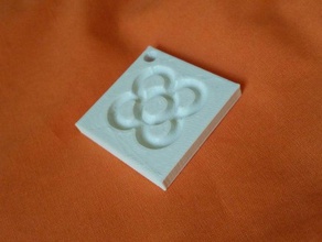 rosa, Barselona işaretler logoları baldosa AMS Anahtarlık roseta tangencial 3d print model - Mito3D
