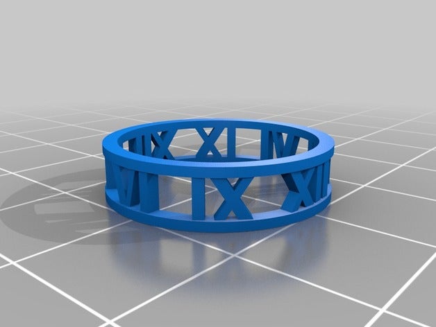 numeral ring 8 rings clock roman 3D print model - Mito3D