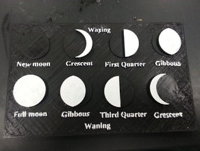 le fasi della luna la fisica l'astronomia makeredchallenge scienceproject spazio 3d print model - Mito3D