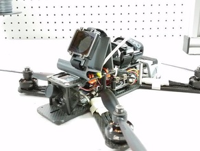 20 degree gopro mount strapable hobby drone racing fpv getfpv miniquad miniquadracing qav250 quadcopter zmr250 3d print model - Mito3D