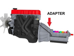 adaptör 22re 6 vitesli allison otomatik vites toyota motor uygun mekanik oyuncaklar 4 silindir araba şanzıman 3d print model - Mito3D