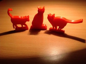les chats roux table 2d art animaux décorations de la mode knick-knack modèles ornement jouets 3d print model - Mito3D