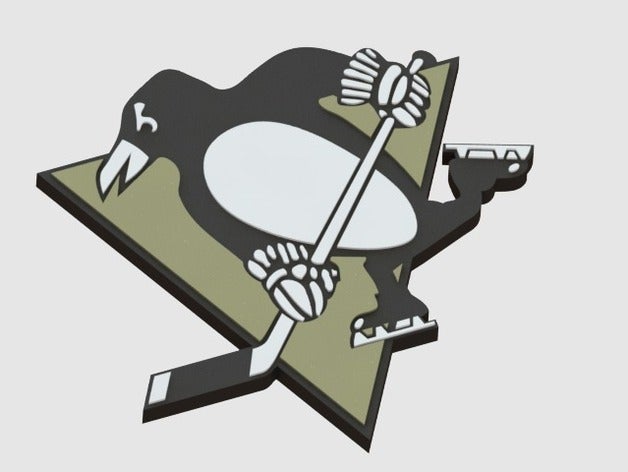 pittsburgh penguins işaretler logoları 3d logosu buz hokeyi nhl 3D print model - Mito3D