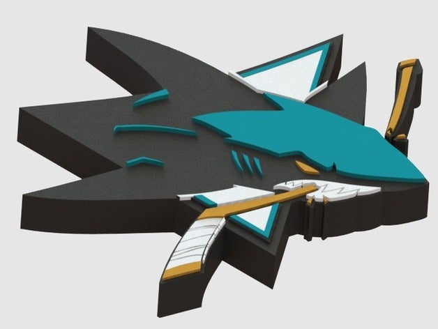 san jose sharks signs logos 3d logo ice hockey nhl 3D print model - Mito3D