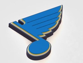 st louis blues signos logotipos Logo en 3d hockey sobre hielo nhl 3d print model - Mito3D
