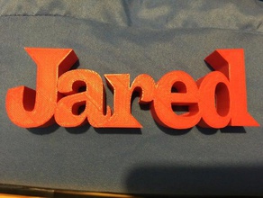 nombre de jared 3d la impresión nombres divertido 3d print model - Mito3D