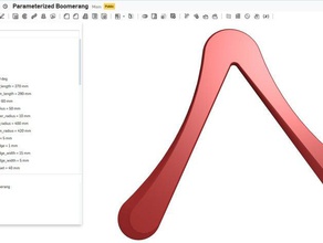 parametrik boomerang spor açık havada flighttoy 3d print model - Mito3D