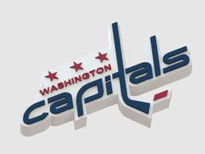 washington capitals sinais logotipos Logo em 3d hóquei no gelo nhl 3d print model - Mito3D