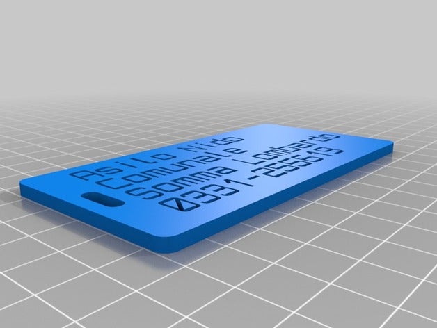 targhetta asilonido organization customized 3D print model - Mito3D