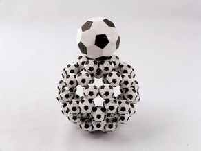 fractal bucky balls abgeschnittene Ikosaeder math Kunst buckminsterfllerene buckyball c60 openscad Fußball 3d print model - Mito3D