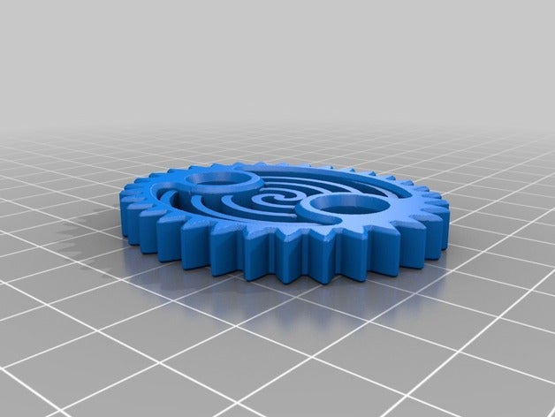 ellipse gear spiral design math art 3D print model - Mito3D