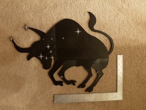 constellation du taureau art silhouette les étoiles 3d print model - Mito3D