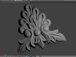 réduit poly décor fleuron 3d print model - Mito3D