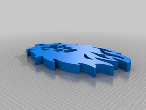 lion head keychain 2d art 3d print model - Mito3D