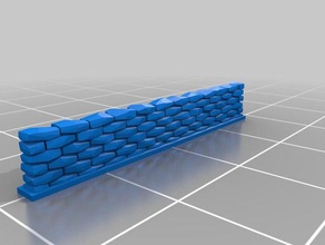 muro di pietra 12x4 oggetti scena personalizzato 3d print model - Mito3D
