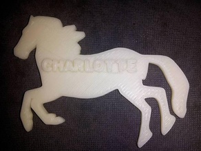 charlotte horse pendant signs logos 3d print model - Mito3D