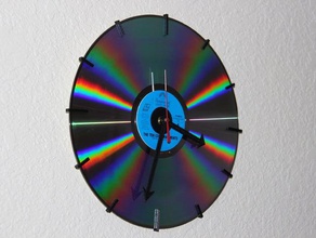 laser disc clock decor cd laserdisc wall mounted 3d print model - Mito3D