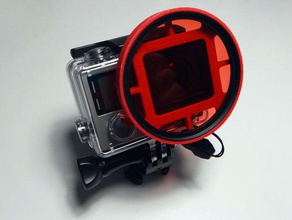 gopro lente rossa monte immersioni subacquee la fotocamera cap filtro lenscap il tappo dell'obiettivo le subacque 3d print model - Mito3D