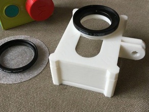 yi jaula adaptador de filtros para objetivo la cámara acción leva montaje gopro monte protector lente xiaomi 3d print model - Mito3D