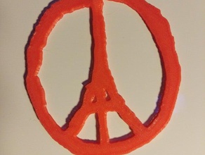 peaceforparis de la paix paris d'origine l'image hd plate-poly des signes les logos eiffel eiffelturm tour france 3d print model - Mito3D
