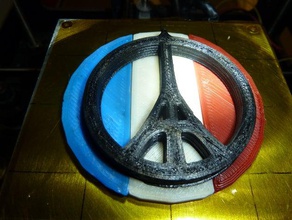 peace paris flag coins badges 3d print model - Mito3D