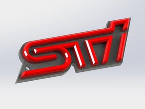 sti keyring logo dual extrusion automotive cars dualstrusion keychain subaru wrx 3d print model - Mito3D