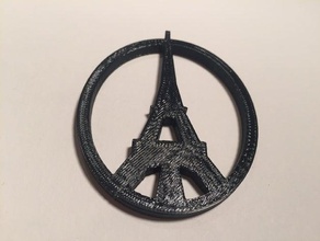 peace paris art eiffel tower france keychain symbol 3d print model - Mito3D