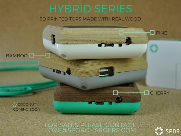 spor hybrid shell los gadgets de la batería el cargador energía solar usb 3D print model - Mito3D