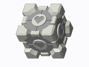 companion cube video Spiele portal 3d print model - Mito3D