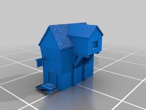 low poly Haus aus dem Mittelalter Gebäude Strukturen 3d print model - Mito3D