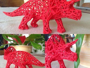 voronoi triceratops animals cute dino dinosaur dinosaurs little support 3d print model - Mito3D