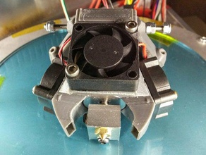 kossel triple fan duct e3d-v6 volcano extruder printer parts cool e3d v6 shroud 3d print model - Mito3D