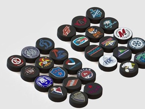 khl equipes de logotipos pack 1 sinais Logo em 3d hóquei no gelo ice hockey puck 3d print model - Mito3D