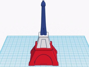 torre eiffel rojo blanco azul de los edificios estructuras 3d print model - Mito3D